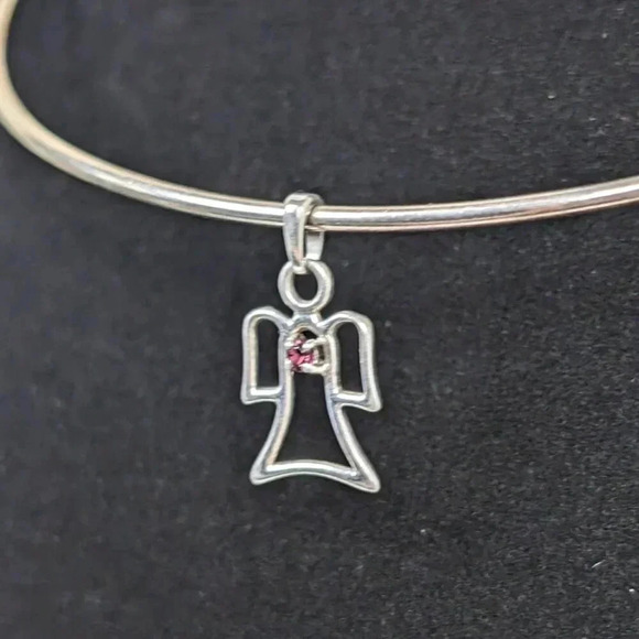 Vintage Sterling Angel Outline Pendant - Picture 3 of 6